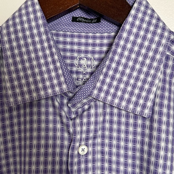 Bugatchi Uomo Black Long Sleeve Men's Dress Shirt Size Large shaped fit - Picture 2 of 5